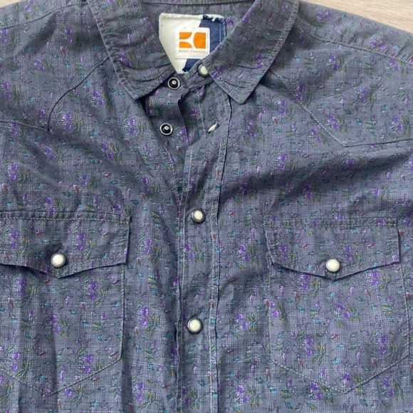 Men’s Hugo Boss Orange Western Style Floral Shirt Size Large - Picture 2 of 9